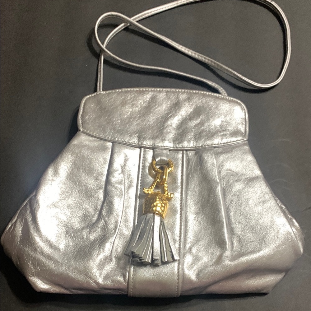 Paul Joseph Silver & Gold metal tassel bag Brand New.